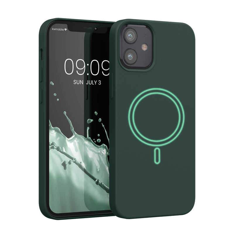 kwmobile Case Compatible with Apple iPhone 12 mini Magnetic Case Compatible with MagSafe Rubberized Cover