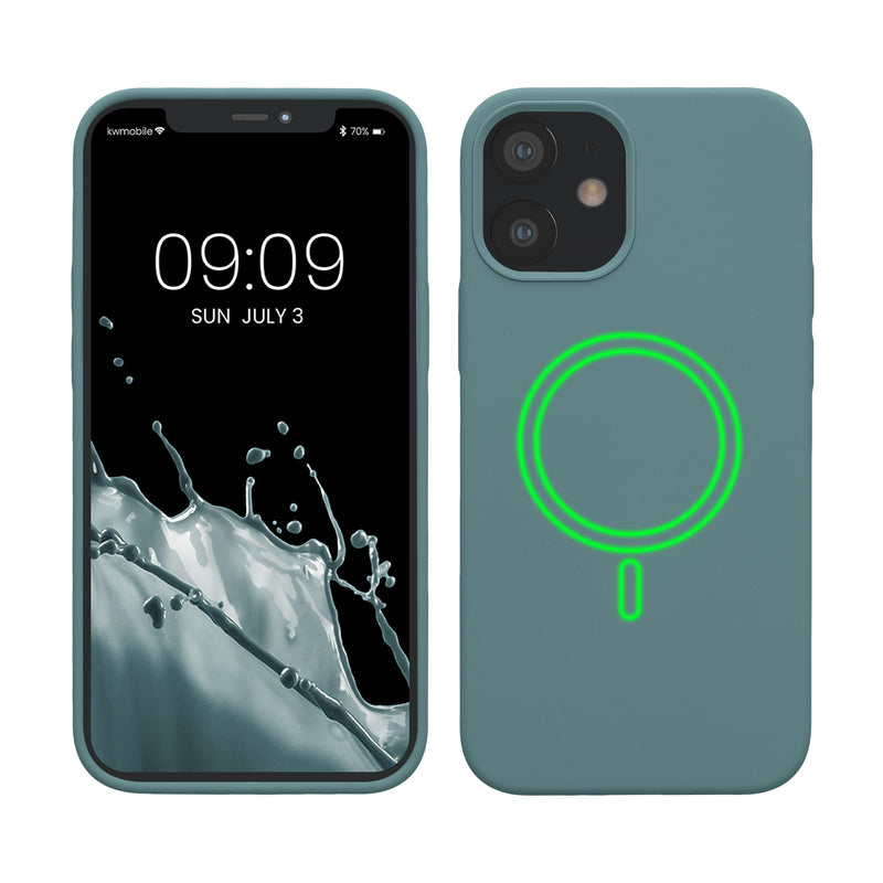 kwmobile Case Compatible with Apple iPhone 12 mini Magnetic Case Compatible with MagSafe Rubberized Cover