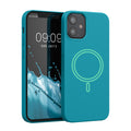 kwmobile Case Compatible with Apple iPhone 12 mini Magnetic Case Compatible with MagSafe Rubberized Cover