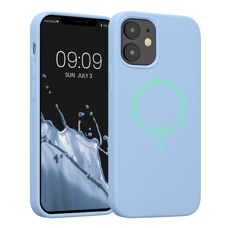 kwmobile Case Compatible with Apple iPhone 12 mini Magnetic Case Compatible with MagSafe Rubberized Cover