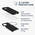 kwmobile Case Compatible with Apple iPhone 12 / iPhone 12 Pro Case Magnetic Silicone Case Compatible with MagSafe Cover Rubberized