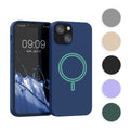kwmobile Hülle kompatibel mit Apple iPhone 13 mini Hülle - magnetisches Silikon Case kompatibel mit MagSafe - Cover gummiert Schwarz Schwarz  