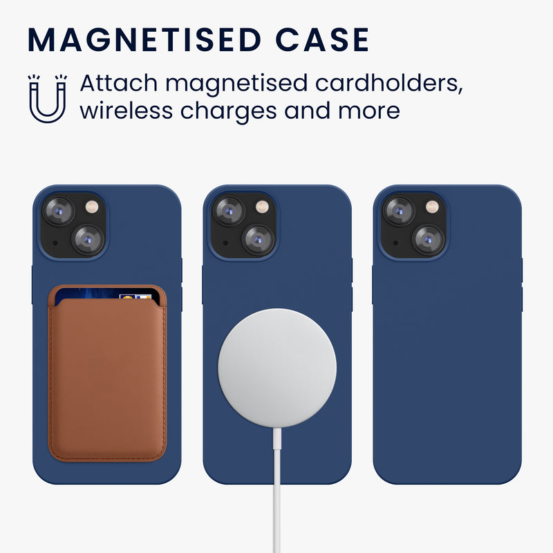 kwmobile Case Compatible with Apple iPhone 13 mini Magnetic Silicone Case Compatible with MagSafe Cover Rubberized