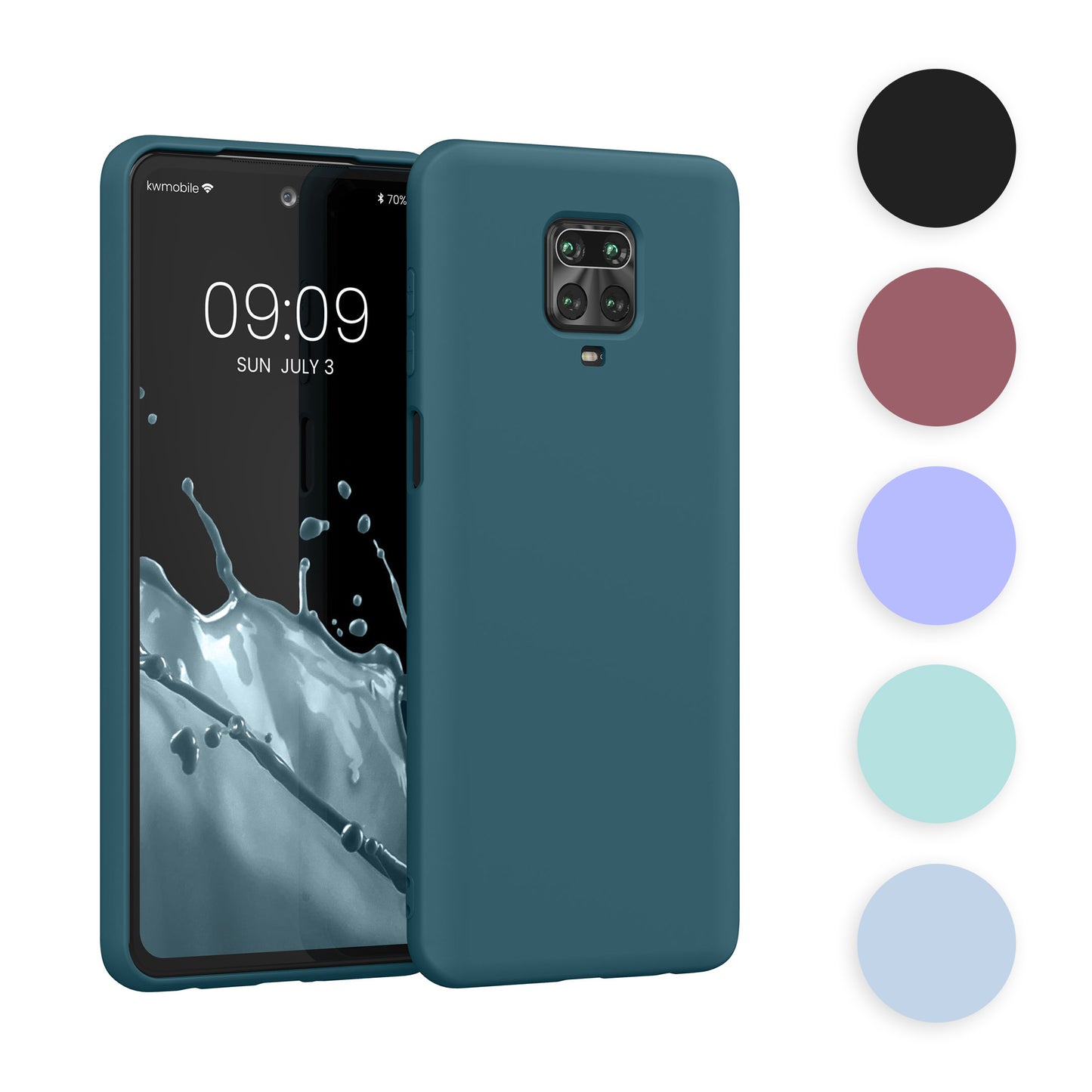 kwmobile Hülle kompatibel mit Xiaomi Redmi Note 9S / 9 Pro / 9 Pro Max Hülle - gummierte TPU Silikon Handyhülle - Schutzhülle für kabelloses Laden - Case in Neon Pink Neon Pink  