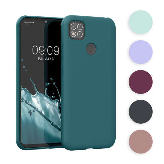 kwmobile Hülle kompatibel mit Xiaomi Redmi 9C Hülle - gummierte TPU Silikon Handyhülle - Schutzhülle für kabelloses Laden - Case in Cool Mint Cool Mint  