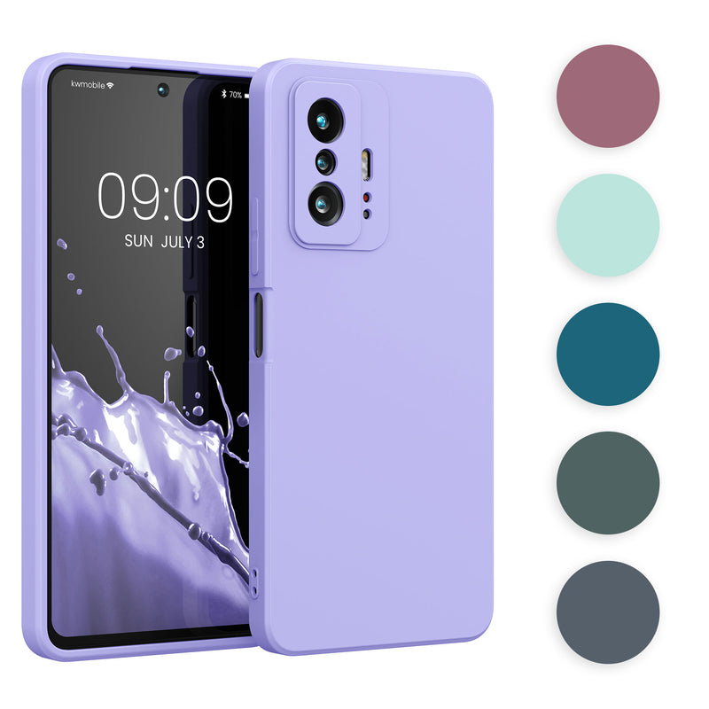 kwmobile Hülle kompatibel mit Xiaomi 11T / 11T Pro Hülle - gummierte TPU Silikon Handyhülle - Schutzhülle für kabelloses Laden - Case in Cool Glacier Cool Glacier  