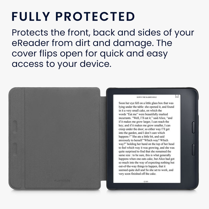 kwmobile Flip Case compatible with Kobo Libra 2 Case - eReader Faux Leather Cover - Cover