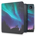 kwmobile Case for Kobo Libra 2 - eReader Flip Cover with Auto Sleep Function - Galaxy Tree Meadow