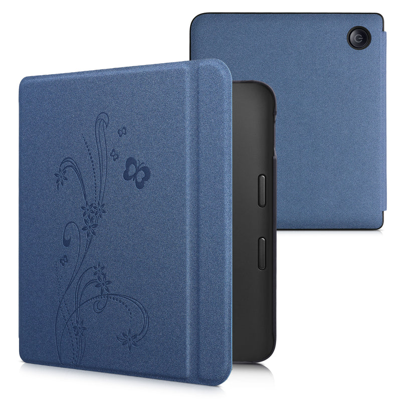 kwmobile Case for Kobo Libra 2 - eReader Flip Cover with Auto Sleep Function - Galaxy Tree Meadow