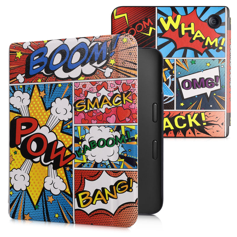 kwmobile Case for Kobo Libra 2 - eReader Flip Cover with Auto Sleep Function - Galaxy Tree Meadow