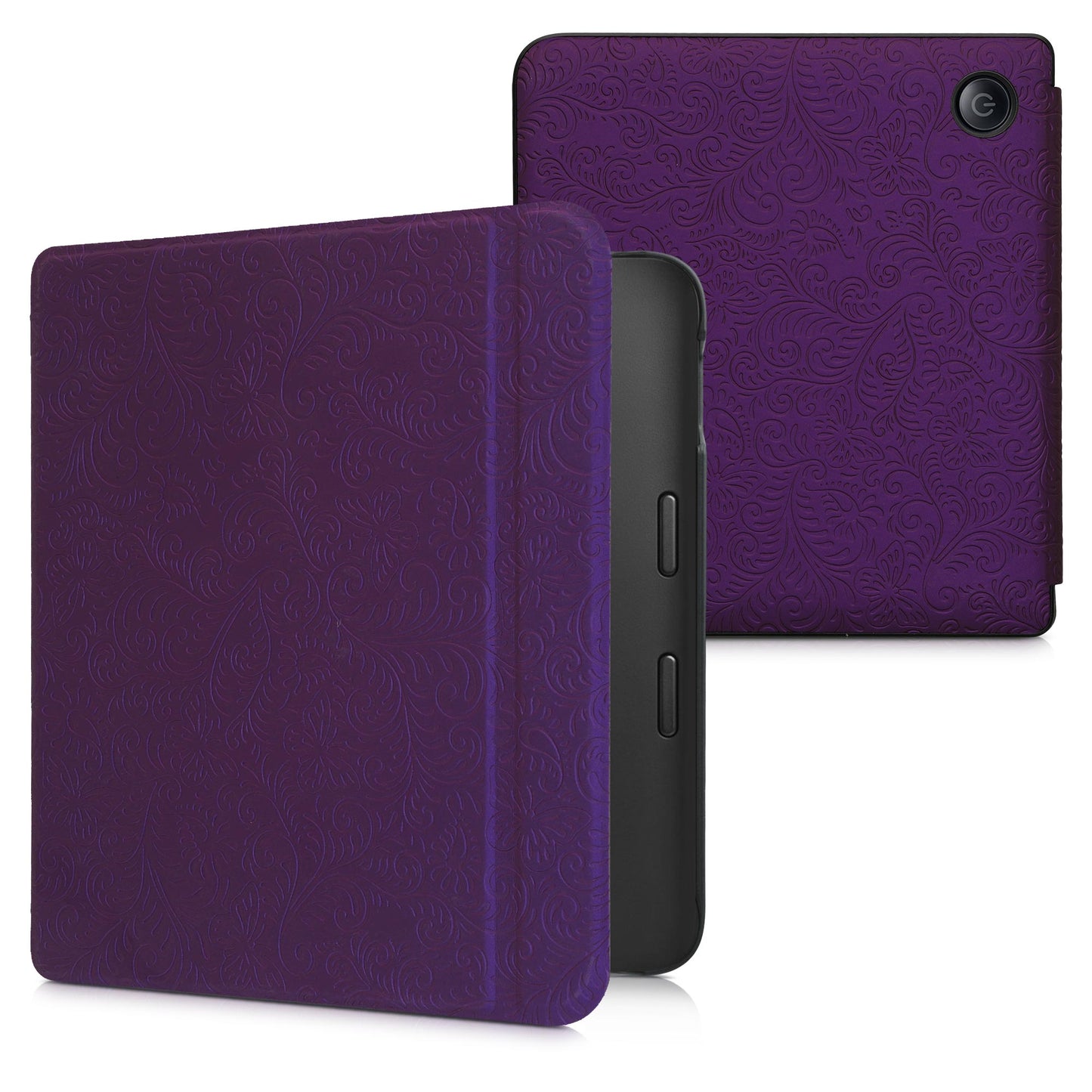 kwmobile Case for Kobo Libra 2 - eReader Flip Cover with Auto Sleep Function - Galaxy Tree Meadow
