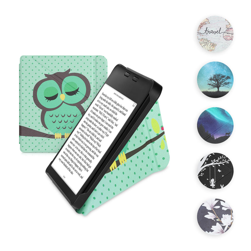 kwmobile Schutzhülle kompatibel mit Kobo Libra 2 - Hülle Kunstleder - eReader Cover Case - Bücher und Seiten Beige Braun Gold Beige  [dsg16]