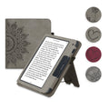 kwmobile Schutzhülle kompatibel mit Kobo Libra 2 Flip Hülle - Cover mit Handschlaufe - Aufgehende Sonne Grau Grau  [dsg04]