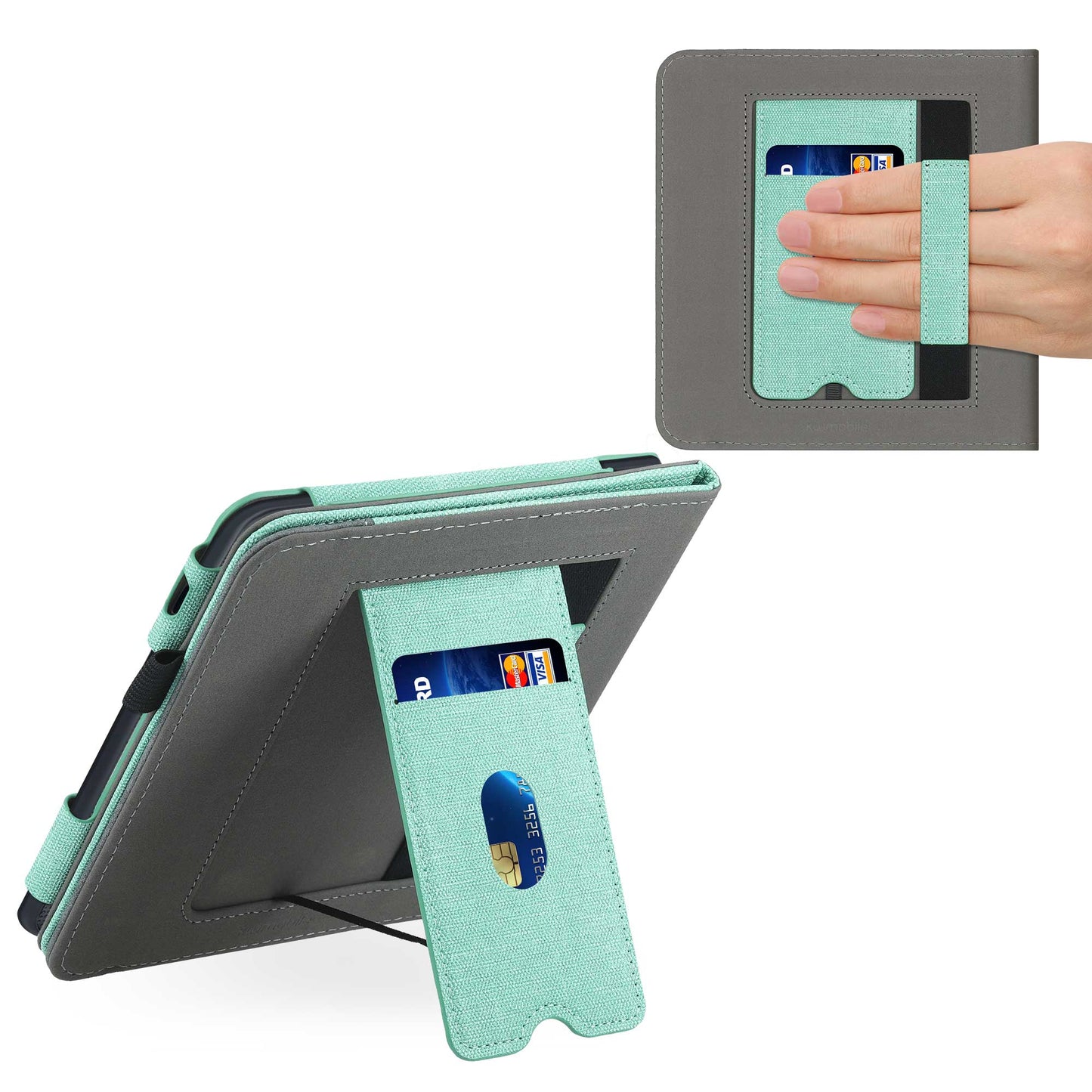 kwmobile Case Compatible with Kobo Libra 2 Flip Case with Hand Strap Cover