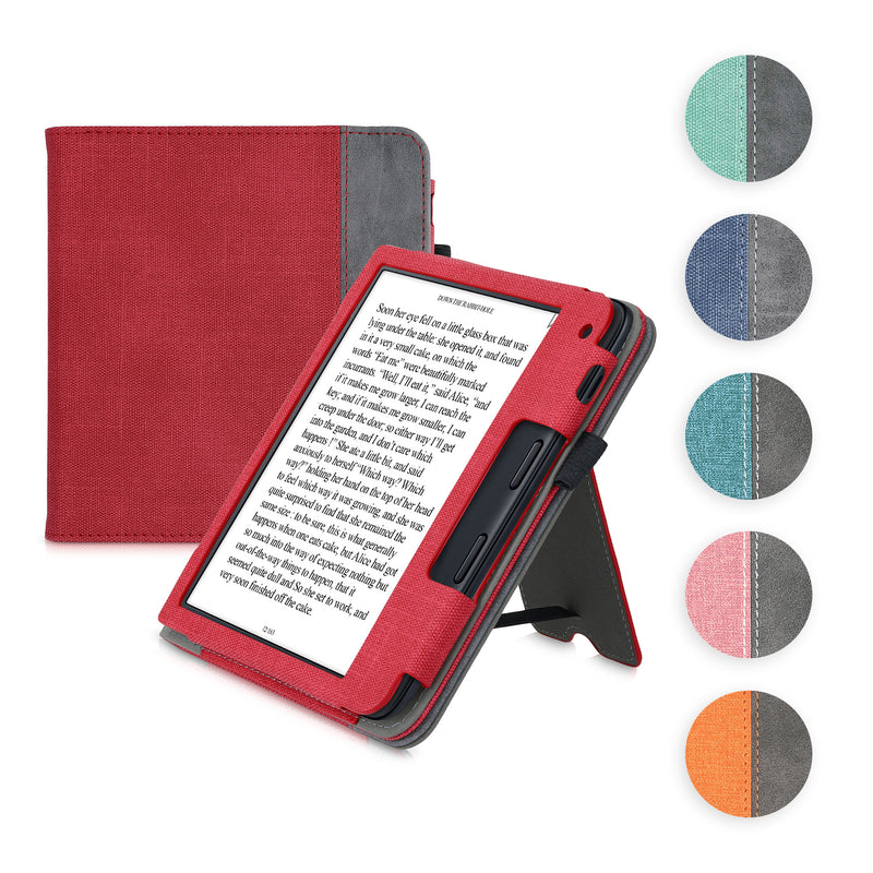 kwmobile Hülle kompatibel mit Kobo Libra 2 Hülle - Flip Case mit Handschlaufe - Kunstleder Cover - Dunkelblau Dunkelgrau Dunkelblau  [dsg03]