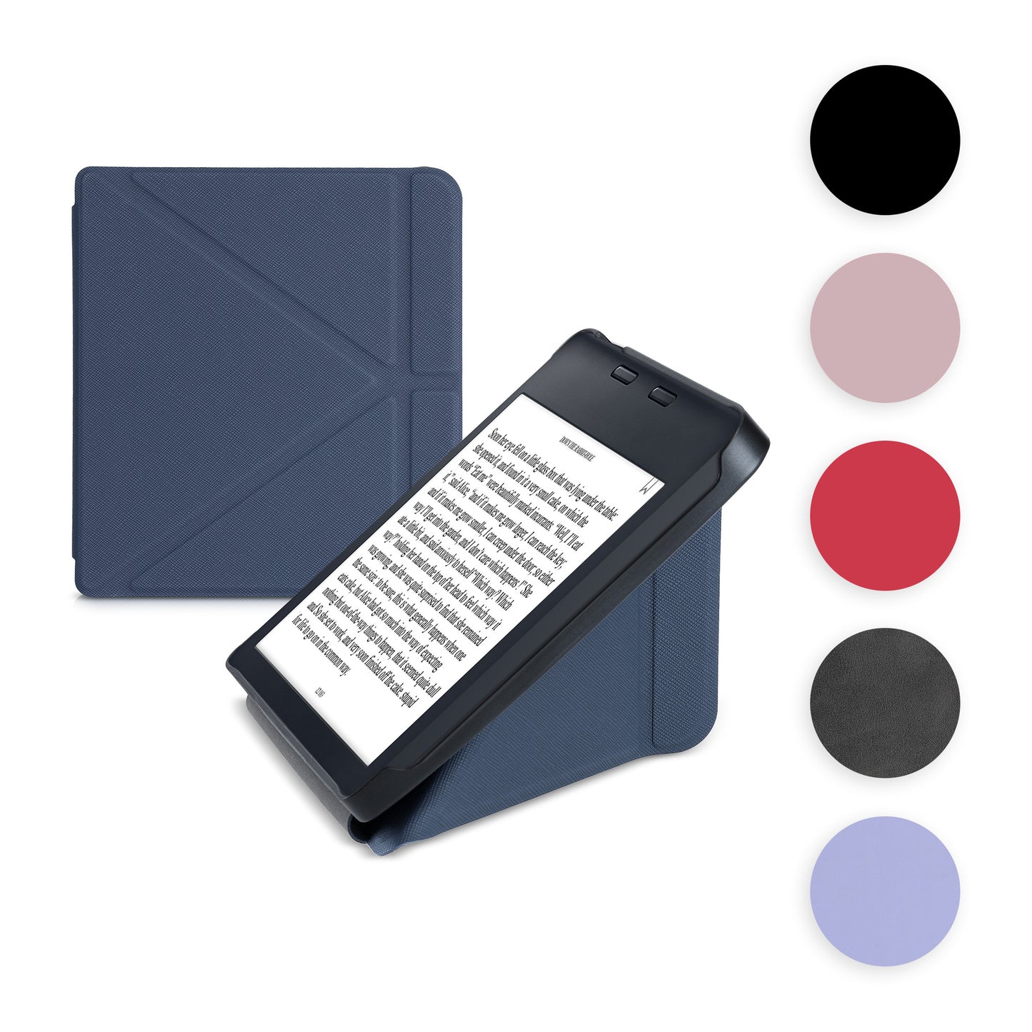 kwmobile Hülle kompatibel mit Tolino Vision 6 Hülle - Kunstleder Case - eReader Schutzhülle - Cover Anthrazit Anthrazit  