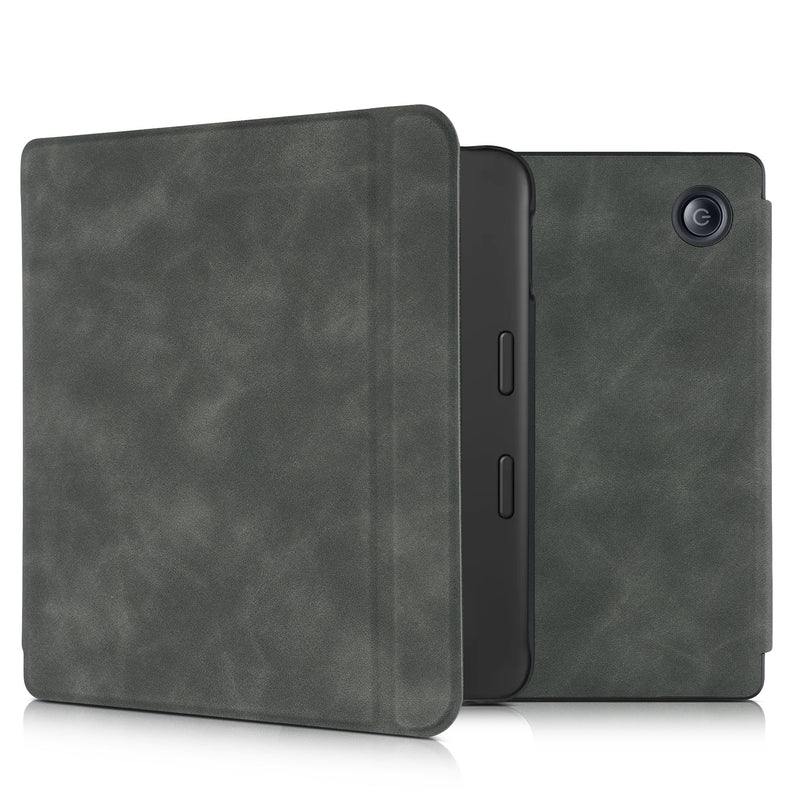 kwmobile Case Compatible with Tolino Vision 6 - Faux Leather eReader Protective Cover Case