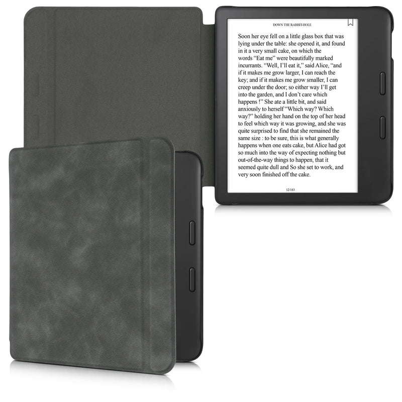 kwmobile Case Compatible with Tolino Vision 6 - Faux Leather eReader Protective Cover Case