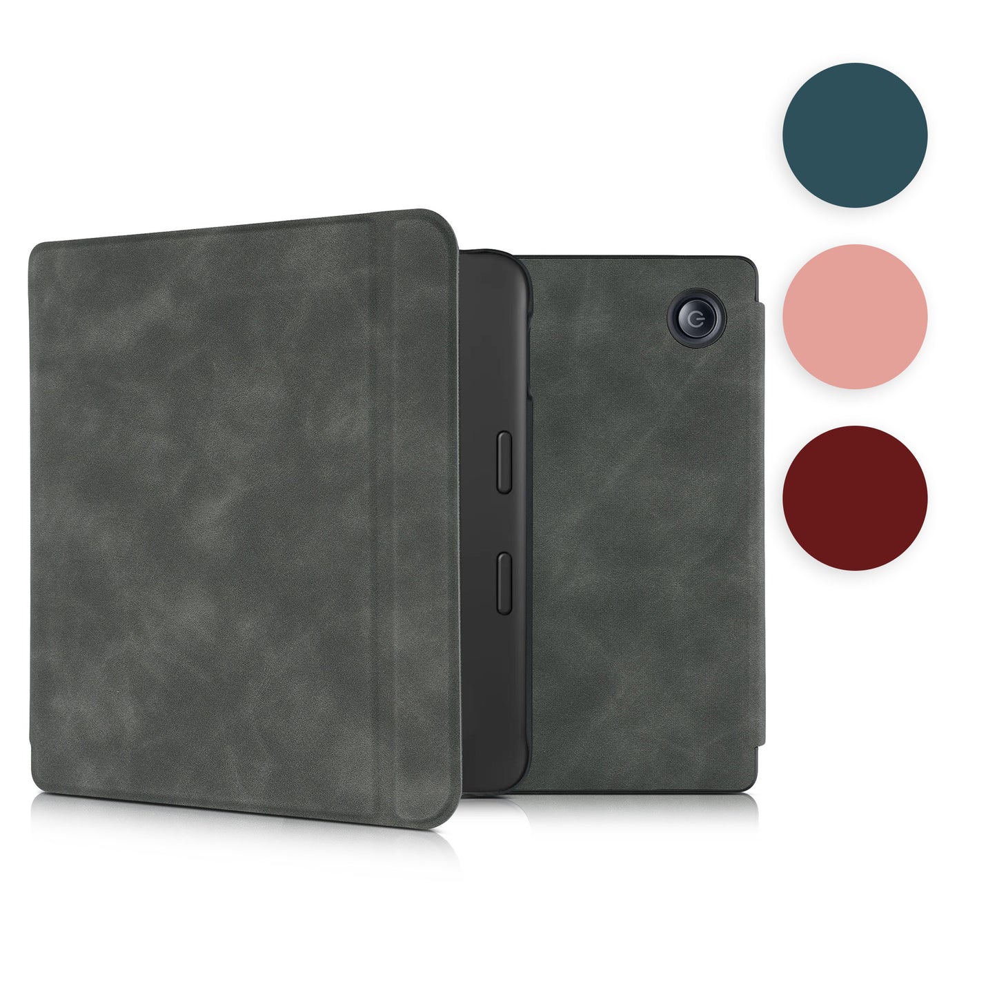 kwmobile Hülle kompatibel mit Tolino Vision 6 - Kunstleder eReader Schutzhülle Cover Case - Dunkelrot Dunkelrot  