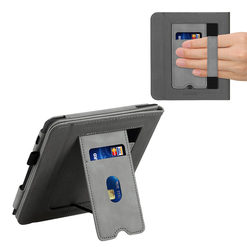 kwmobile Protective Case Compatible with Tolino Vision 6 Flip Case - Cover with Hand Strap
