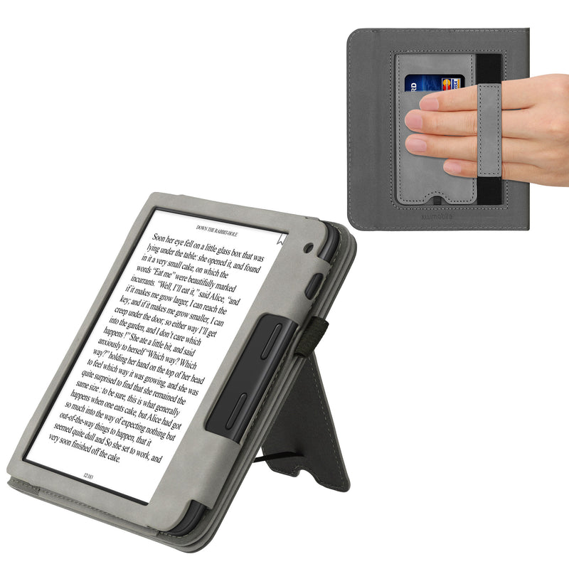 kwmobile Protective Case Compatible with Tolino Vision 6 Flip Case - Cover with Hand Strap