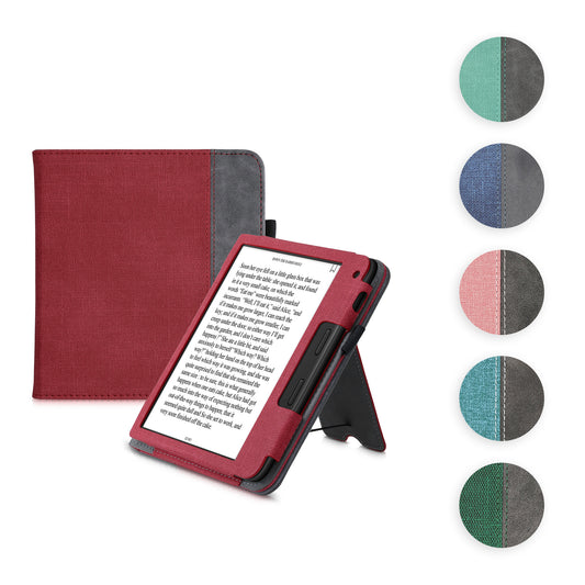 kwmobile Hülle kompatibel mit Tolino Vision 6 Hülle - Flip Case mit Handschlaufe - Kunstleder Cover - Dunkelgrün Dunkelgrau Dunkelgrün  [dsg08]