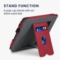 kwmobile Case Compatible with Tolino Vision 6 - Flip Case with Hand Strap - Faux Leather Cover - Dark Grey