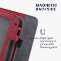 kwmobile Case Compatible with Tolino Vision 6 - Flip Case with Hand Strap - Faux Leather Cover - Dark Grey