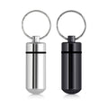 kwmobile Metal Pill Box with Ring, Capsule Box for Medications
