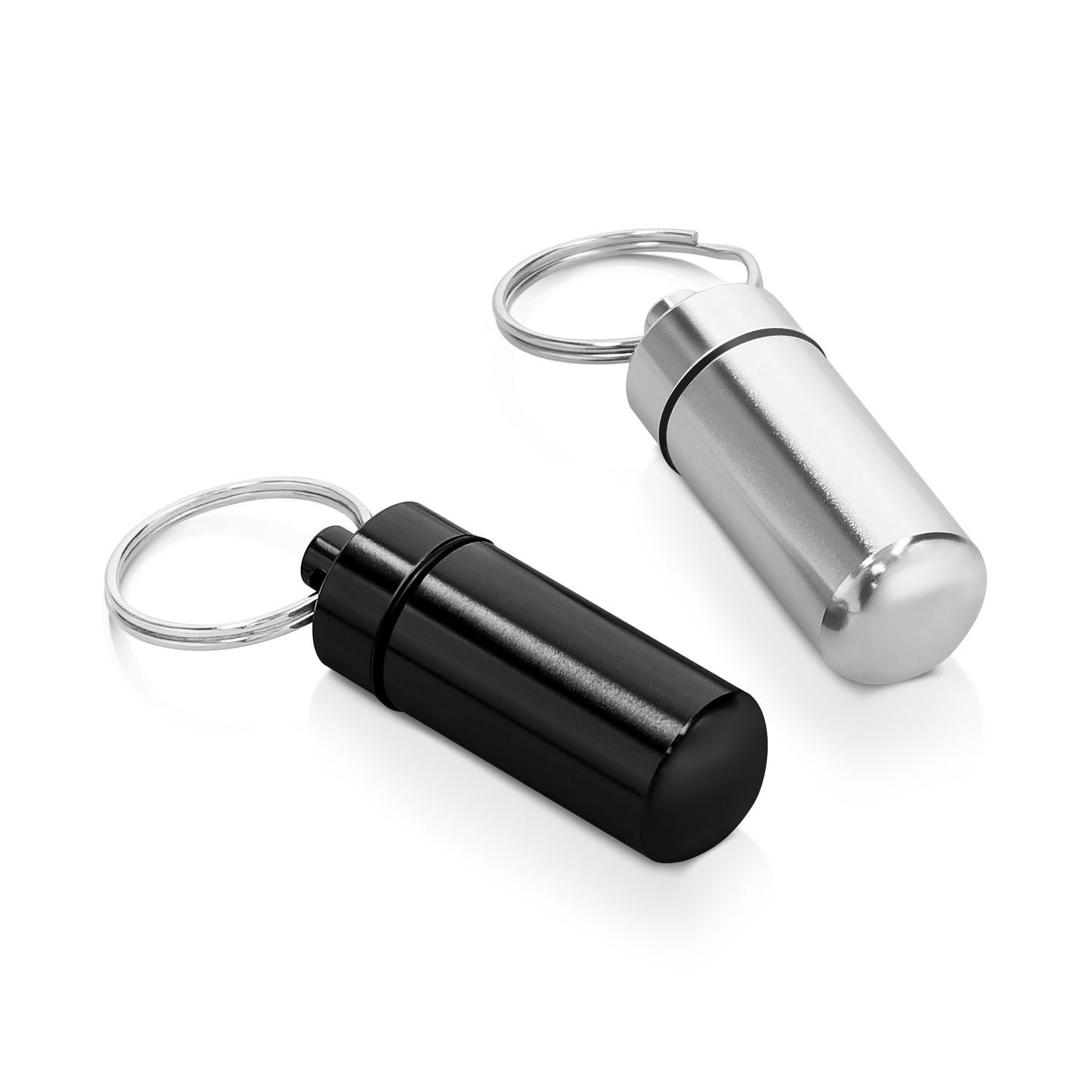 kwmobile Metal Pill Box with Ring, Capsule Box for Medications