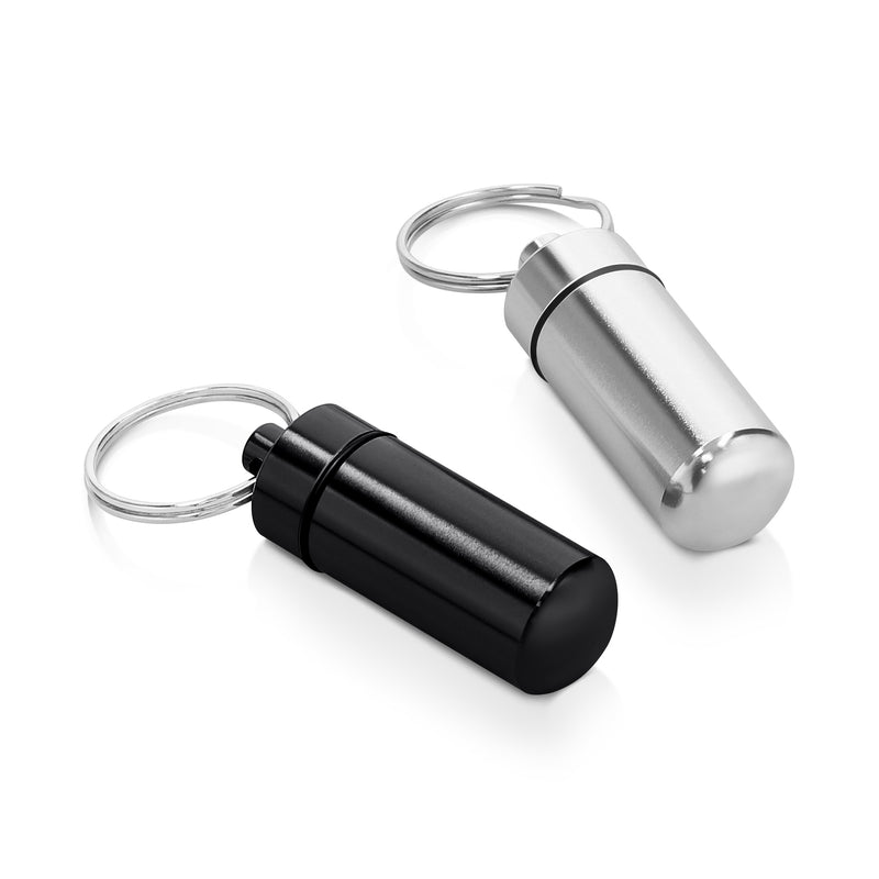 kwmobile Metal Pill Box with Ring, Capsule Box for Medications