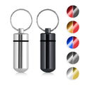 kwmobile 2x Metall Pillendose - 4,8 x 1,7 x 1,7 cm - Tablettendose Box mit Ring - Pillenbox Kapsel - Dose für Medikamente in Schwarz Schwarz  [dsg06]