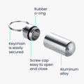 kwmobile Metal Pill Box with Ring, Capsule Box for Medications