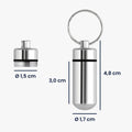 kwmobile Metal Pill Box with Ring, Capsule Box for Medications