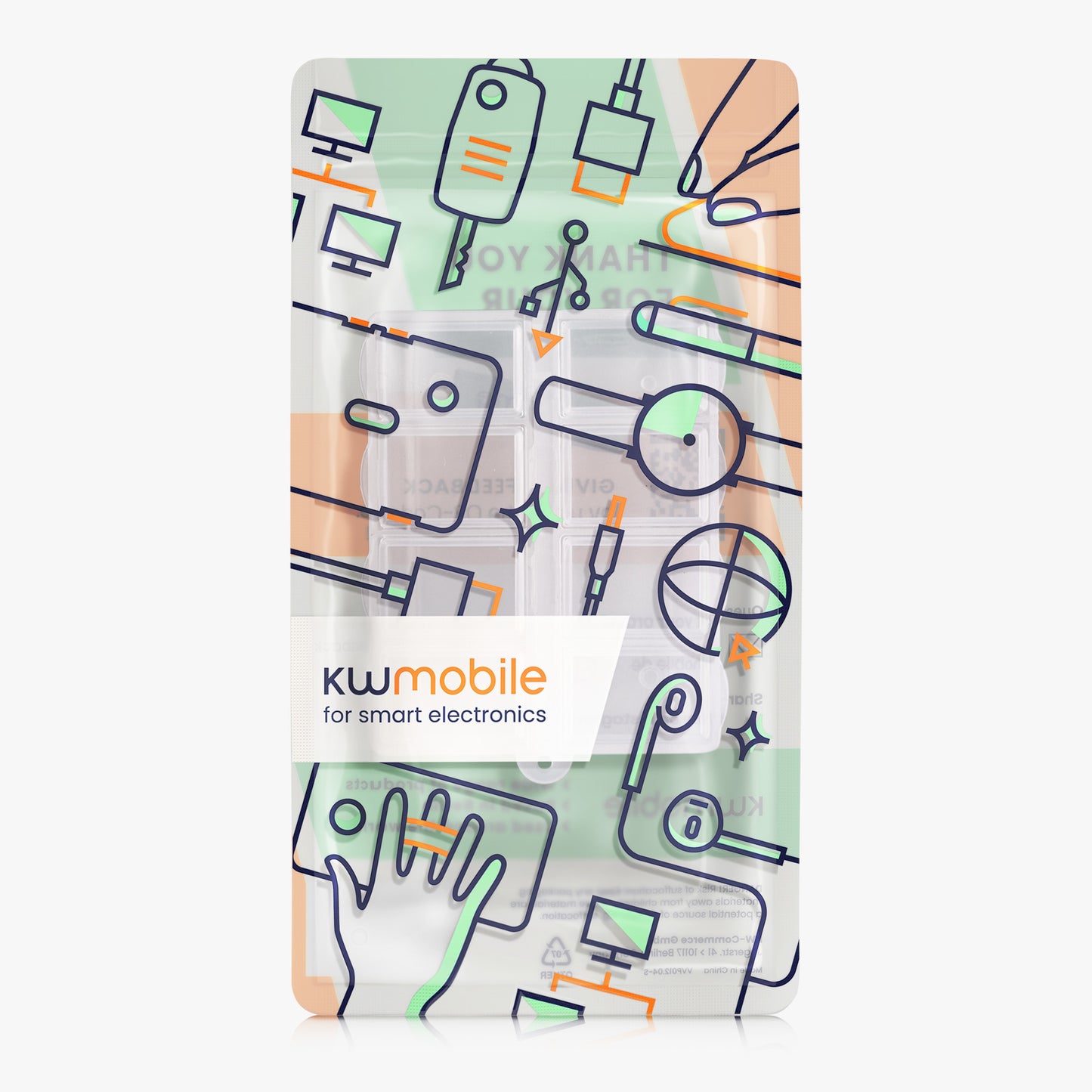kwmobile Plastic Medicine Box with 8 Compartments Pill Box 7.5 x 6.3 x 2.5 cm Pill Organizer Tablet Case Pill Container