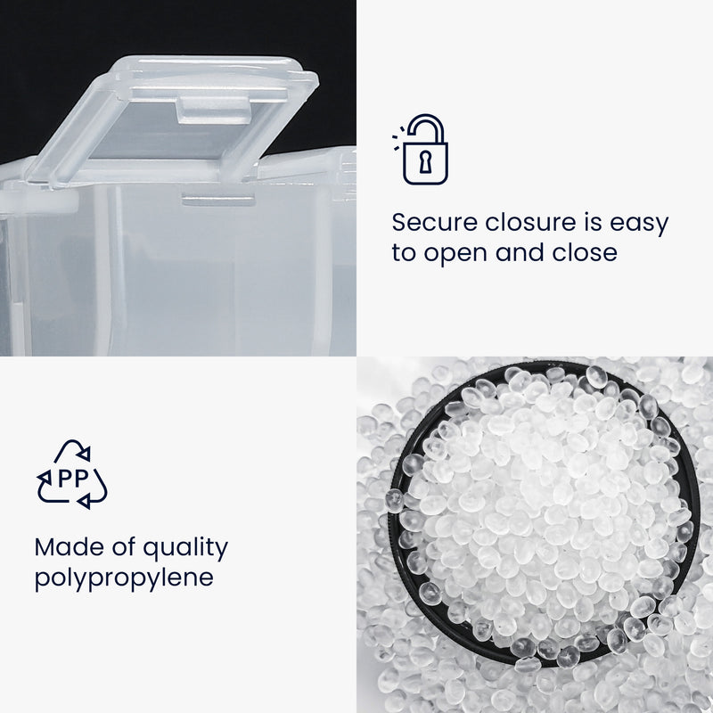 kwmobile Plastic Medicine Box with 8 Compartments Pill Box 7.5 x 6.3 x 2.5 cm Pill Organizer Tablet Case Pill Container