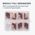 kwmobile Plastic Medicine Box with 8 Compartments Pill Box 7.5 x 6.3 x 2.5 cm Pill Organizer Tablet Case Pill Container