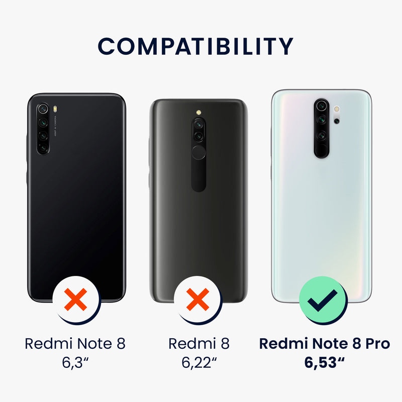 kwmobile Case Compatible with Xiaomi Redmi Note 8 Pro - Cell Phone Case - Mobile Phone Protective Cover - Smartphone Cover