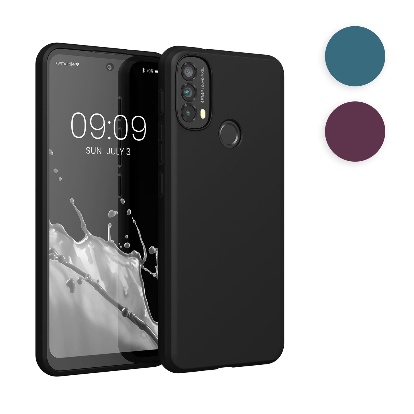 kwmobile Hülle kompatibel mit Motorola Moto E40 Hülle - weiches TPU Silikon Case - Cover geeignet für kabelloses Laden - Schwarz matt Schwarz matt  