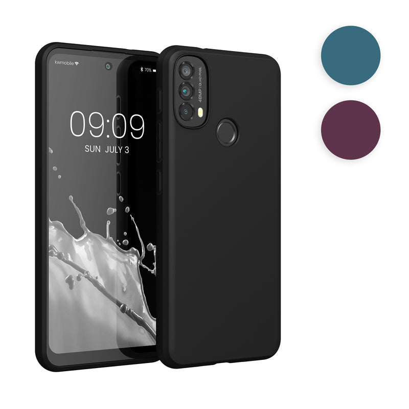 kwmobile Hülle kompatibel mit Motorola Moto E40 Hülle - weiches TPU Silikon Case - Cover geeignet für kabelloses Laden - Schwarz matt Schwarz matt  
