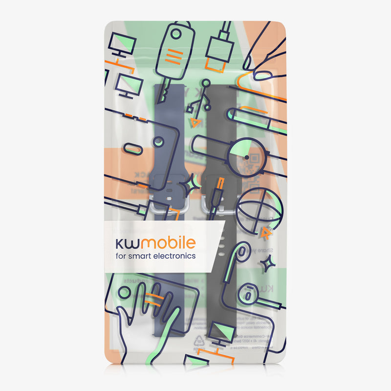 kwmobile Watch Strap for Samsung Galaxy Active 2 / Watch 4 / 5 / 6 Galaxy Watch 7 / FE Strap Fitness Tracker Band Set Replacement Strap Smartwatch