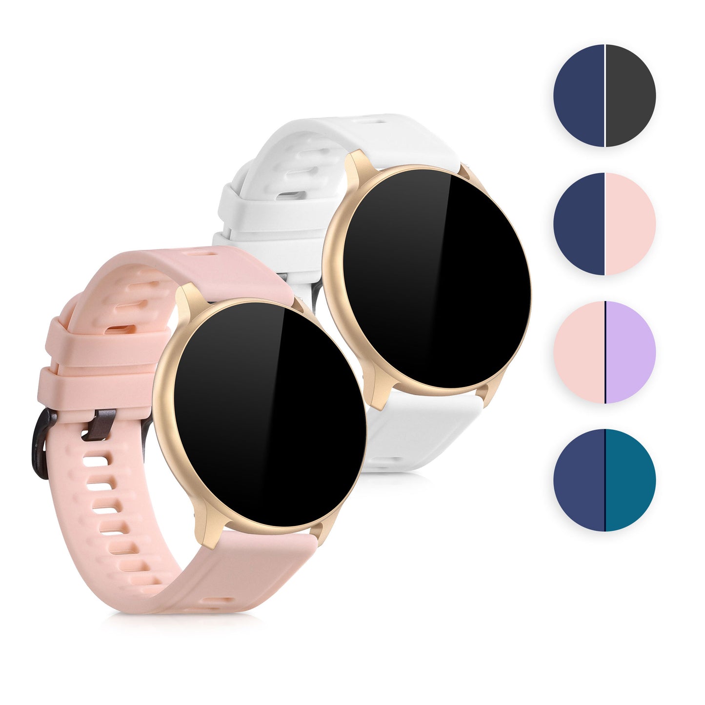 kwmobile 2x Uhrenarmband für AGPTEK LW11 Armband - Fitnesstracker Band Set aus TPU Silikon - Ersatzarmband Smartwatch - Petrol Dunkelblau Petrol  