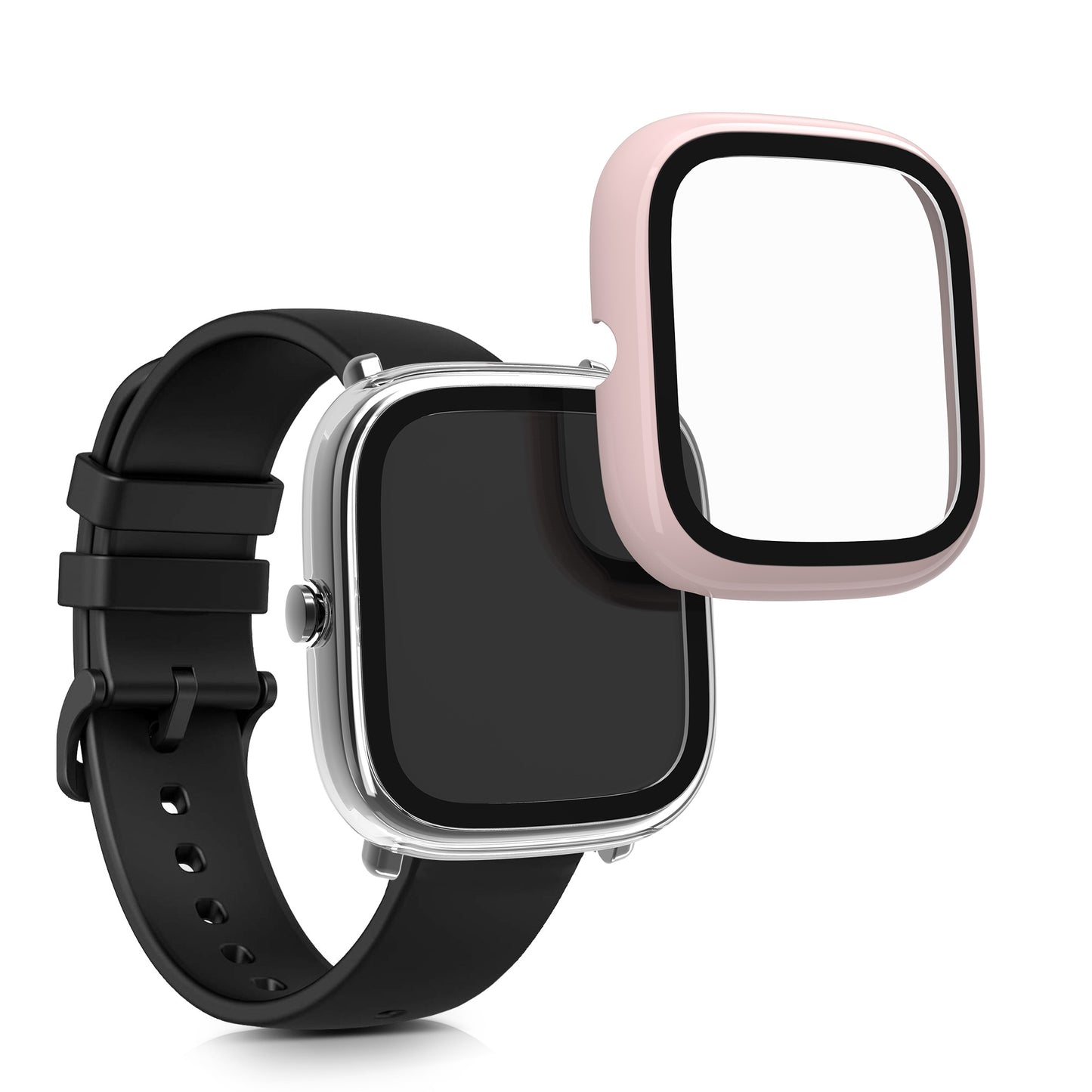 kwmobile Glass Case for Huami Amazfit GTS 2 Mini Protective Cover Fullbody Fitness Tracker Case Set