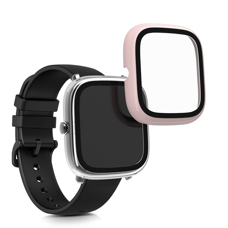 kwmobile Glass Case for Huami Amazfit GTS 2 Mini Protective Cover Fullbody Fitness Tracker Case Set
