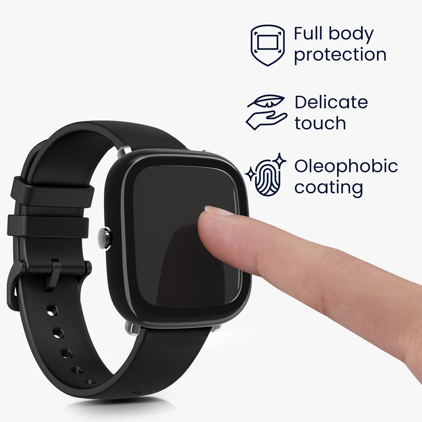 kwmobile Glass Case for Huami Amazfit GTS 2 Mini Protective Cover Fullbody Fitness Tracker Case Set