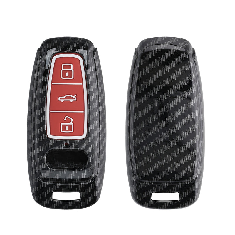 kwmobile Car Key Cover Compatible with Audi A6 A7 A8 Q7 Q8 3-Button Car Key Keyless Hardcase Protective Cover Shell