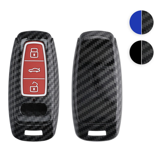 kwmobile Autoschlüssel Hülle kompatibel mit Audi A6 A7 A8 Q7 Q8 3-Tasten Autoschlüssel Keyless - Hardcover Schutzhülle Schlüsselhülle Cover in Schwarz Schwarz  [dsg03]