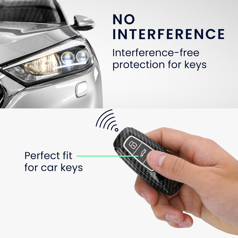 kwmobile Car Key Cover Compatible with Audi A6 A7 A8 Q7 Q8 3-Button Car Key Keyless Hardcase Protective Cover Shell