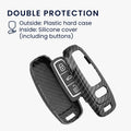 kwmobile Car Key Cover Compatible with Audi A6 A7 A8 Q7 Q8 3-Button Car Key Keyless Hardcase Protective Cover Shell