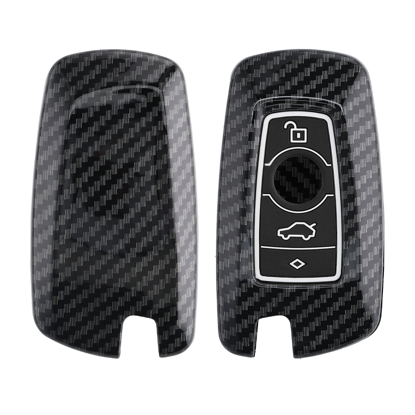 kwmobile Car Key Cover Compatible with BMW 3-Button Smart Key (Keyless Go Only) Hard Cover Protective Case Key Shell Cover